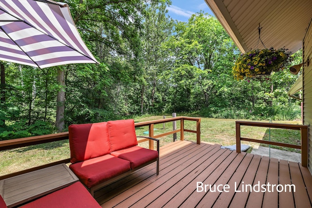 15520 157th Ave, Big Rapids, MI 49307 - deck featuring a yard