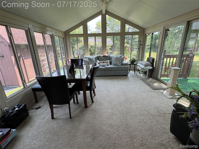 2185 Roslyn Ave, Flint, MI 48532 - sunroom / solarium featuring carpet and lofted ceiling