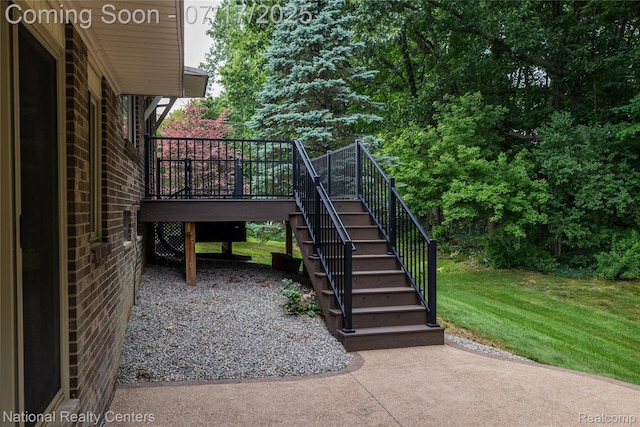 625 Ten Point Dr, Rochester Hills, MI 48309 - view of patio / terrace featuring stairs and a deck