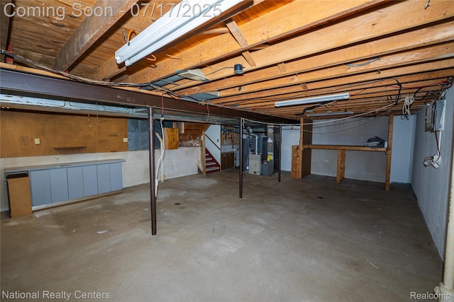 625 Ten Point Dr, Rochester Hills, MI 48309 - unfinished below grade area featuring stairs and heating unit