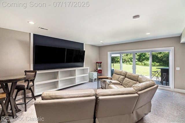7171 Lucy Dr, Dexter, MI 48130 - living room featuring recessed lighting and carpet floors