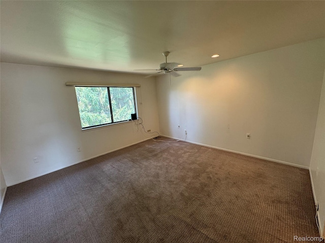 5216 Brett Ct, West Bloomfield, MI 48322 - spare room with dark carpet, a ceiling fan, and recessed lighting
