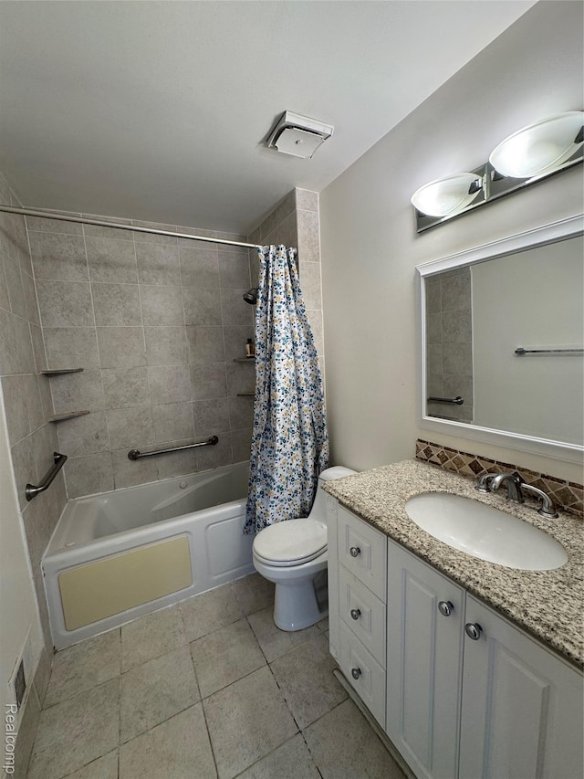 5216 Brett Ct, West Bloomfield, MI 48322 - bathroom featuring vanity, shower / bath combo, and tile patterned floors