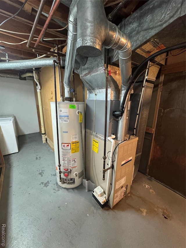 5216 Brett Ct, West Bloomfield, MI 48322 - utility room with water heater and washer / clothes dryer