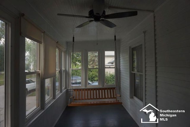 611 Hubble, Monroe, MI 48161 - unfurnished sunroom with a ceiling fan