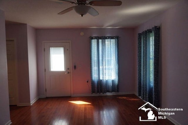 611 Hubble, Monroe, MI 48161 - entryway with wood-type flooring and a ceiling fan
