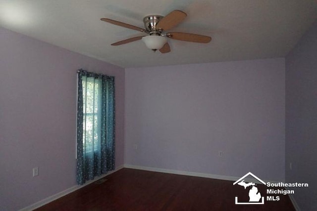 611 Hubble, Monroe, MI 48161 - unfurnished room with wood finished floors and ceiling fan