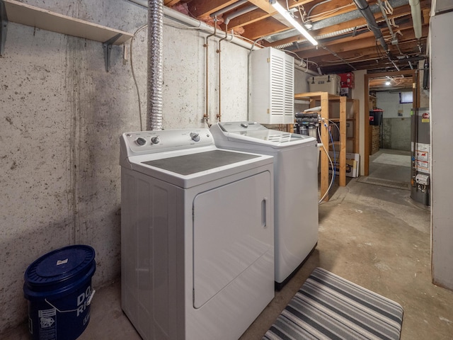 3130 27th St SW, Grandville, MI 49418 - washroom featuring washing machine and clothes dryer and water heater