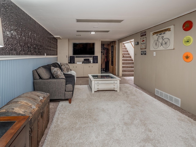 3130 27th St SW, Grandville, MI 49418 - living room with stairway and light carpet