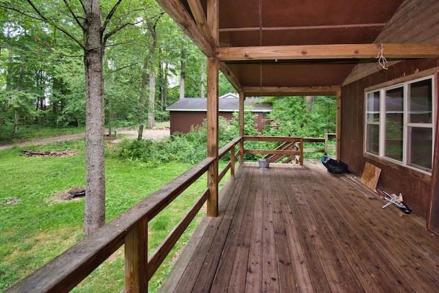 23627 Glenwood Rd, Cassopolis, MI 49031 - wooden deck with a yard