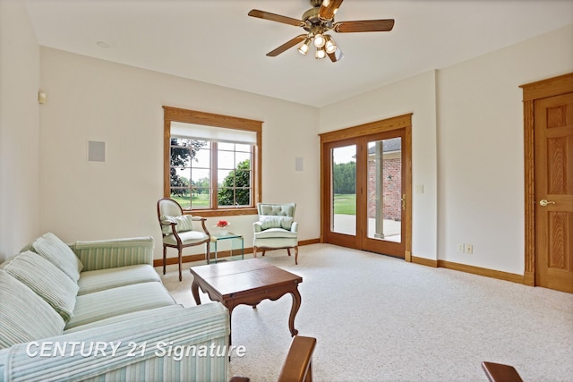 43 Sawmill Creek Trl, Saginaw, MI 48603 - living area with carpet floors and ceiling fan