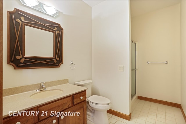 43 Sawmill Creek Trl, Saginaw, MI 48603 - bathroom with vanity, an enclosed shower, and tile patterned floors