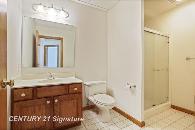 43 Sawmill Creek Trl, Saginaw, MI 48603 - full bathroom with a shower stall, vanity, and tile patterned flooring