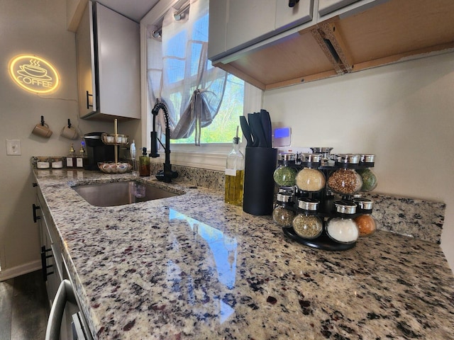 2464 Greenfield Rd, Berkley, MI 48072 - kitchen with a sink and light stone counters