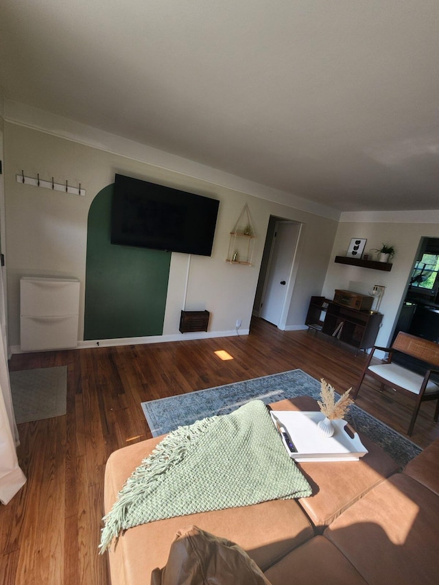 2464 Greenfield Rd, Berkley, MI 48072 - living area with wood finished floors and baseboards