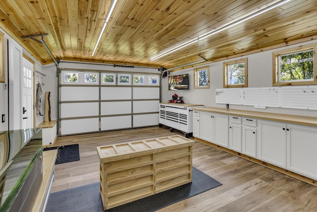 12500 Round Lake Rd, Horton, MI 49246 - garage with wood ceiling