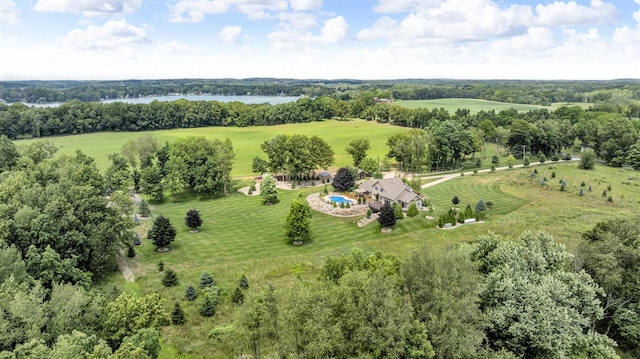 12500 Round Lake Rd, Horton, MI 49246 - aerial view of property and surrounding area with a large body of water