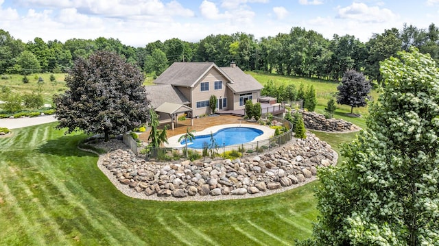 12500 Round Lake Rd, Horton, MI 49246 - view of pool featuring a gazebo and a deck