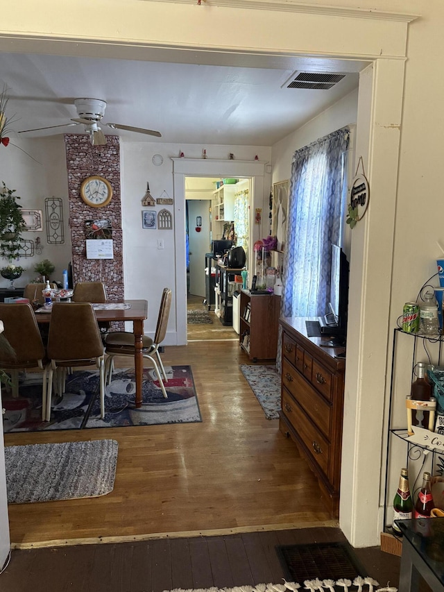 1069 E Main St, Benton Harbor, MI 49022 - dining room featuring hardwood / wood-style floors and ceiling fan