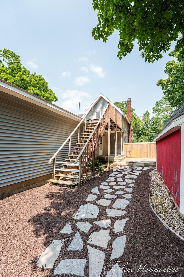 126 E Cherry St, Wayland, MI 49348 - back of house with stairs