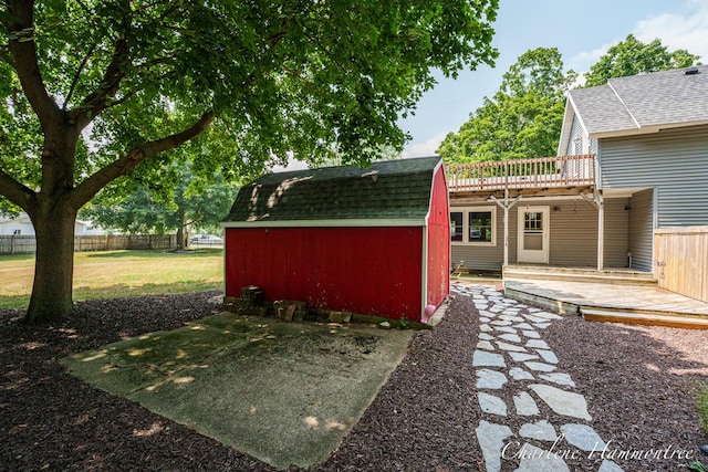126 E Cherry St, Wayland, MI 49348 - view of yard featuring a storage unit and a wooden deck