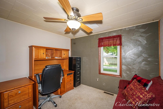 126 E Cherry St, Wayland, MI 49348 - office space with light colored carpet and ceiling fan