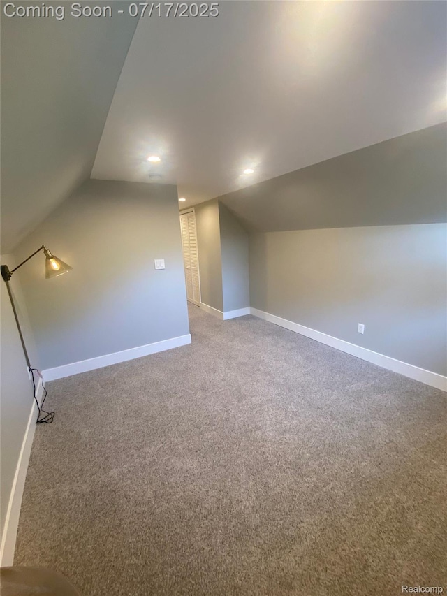 1417 N Maple Ave, Royal Oak, MI 48067 - bonus room featuring vaulted ceiling, carpet floors, and recessed lighting