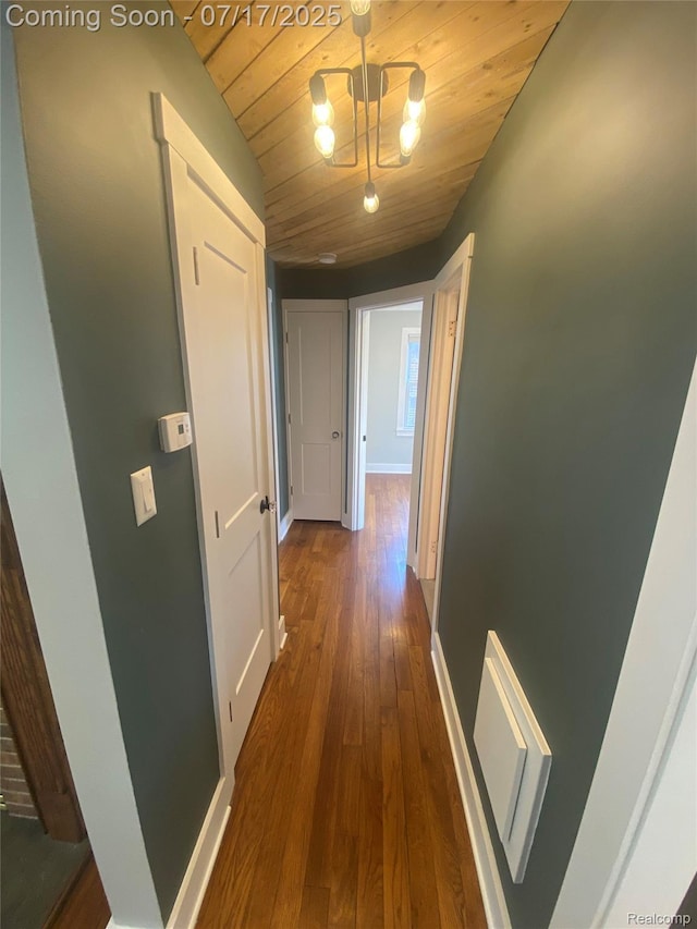 1417 N Maple Ave, Royal Oak, MI 48067 - corridor with wood ceiling and wood finished floors