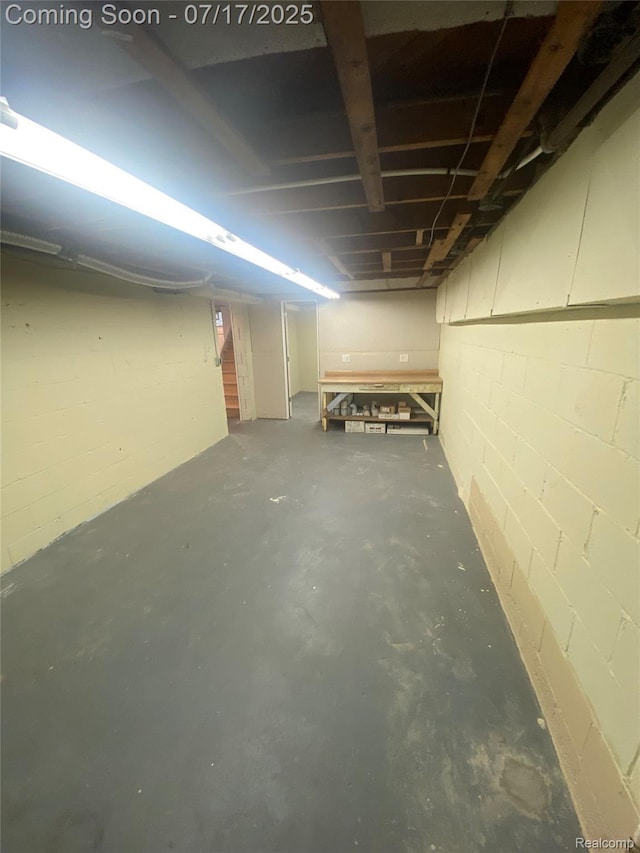 1417 N Maple Ave, Royal Oak, MI 48067 - unfinished basement featuring concrete block wall