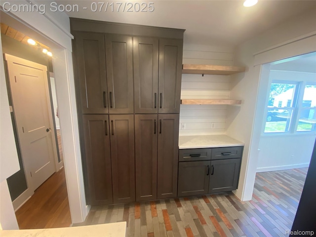 1417 N Maple Ave, Royal Oak, MI 48067 - kitchen with light wood finished floors, light countertops, and open shelves