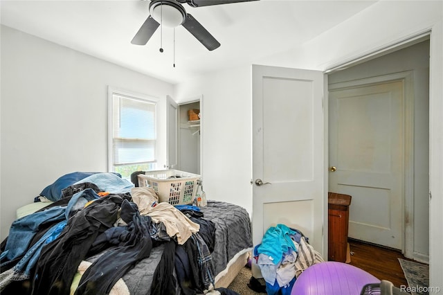 18995 Fielding St, Detroit, MI 48219 - bedroom featuring wood finished floors and ceiling fan