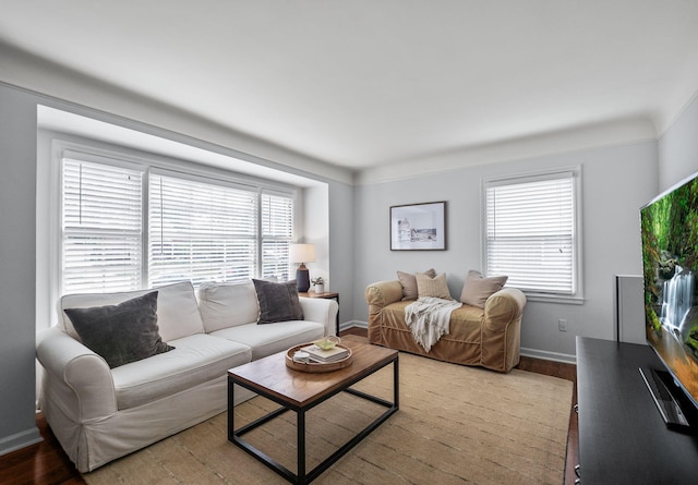 2213 N Wilson Ave, Royal Oak, MI 48073 - living room featuring wood finished floors and baseboards