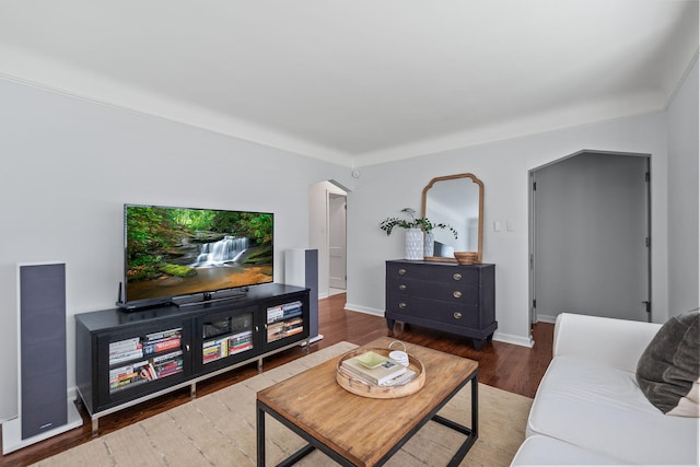 2213 N Wilson Ave, Royal Oak, MI 48073 - living room featuring wood finished floors and baseboards