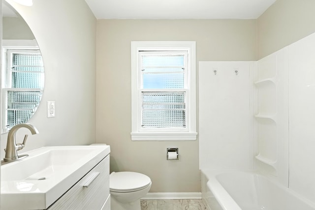 2707 Byron Center Ave SW, Wyoming, MI 49519 - full bathroom featuring marble finish flooring, vanity, and shower / tub combination