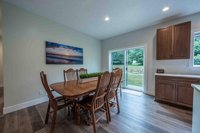 7898 W Juniper Beach Rd, Mears, MI 49436 - dining area with recessed lighting and wood finished floors