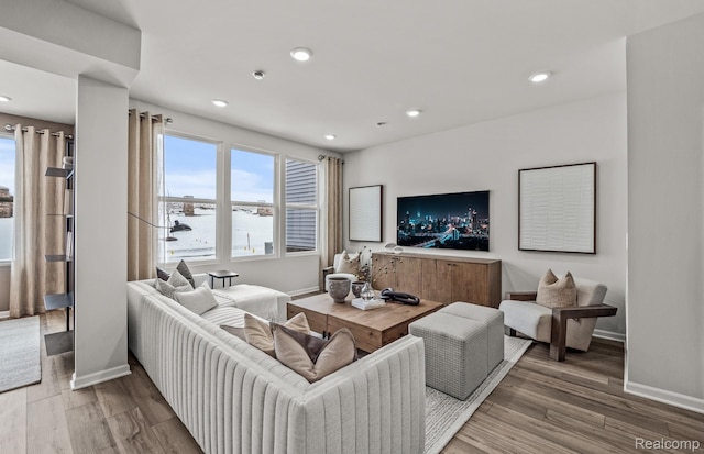 4066 Nottingham Cir, Clarkston, MI 48346 - living area featuring wood finished floors and recessed lighting
