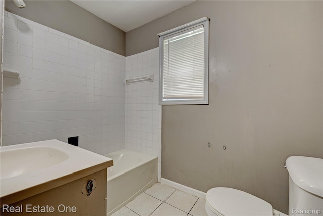1425 Lincoln Ave, Flint, MI 48507 - bathroom featuring tile patterned floors, vanity, and bathing tub / shower combination