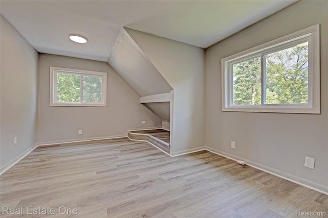 1425 Lincoln Ave, Flint, MI 48507 - additional living space with light wood-style floors and vaulted ceiling
