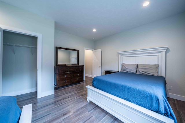 7920 W Juniper Beach Rd, Mears, MI 49436 - bedroom with wood finished floors, recessed lighting, and a closet