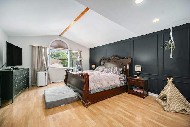 1101 Heritage Dr, Saline, MI 48176 - bedroom featuring a decorative wall, light wood finished floors, and recessed lighting