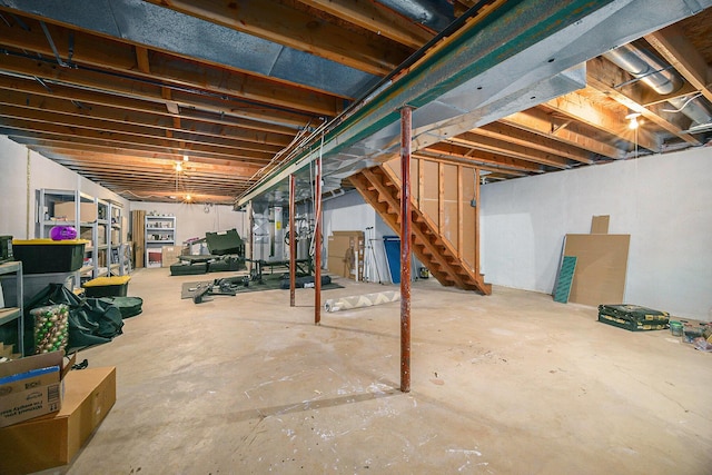 1101 Heritage Dr, Saline, MI 48176 - unfinished below grade area with stairs
