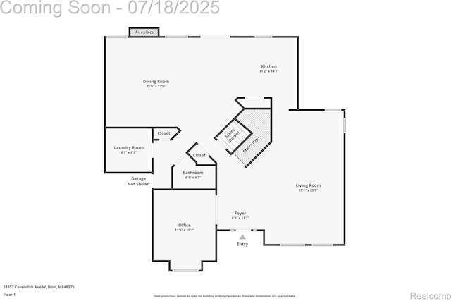 24352 Cavendish Ave W, Novi, MI 48375 - view of floor plan / room layout