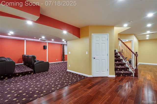 24352 Cavendish Ave W, Novi, MI 48375 - home theater room featuring wood finished floors and recessed lighting