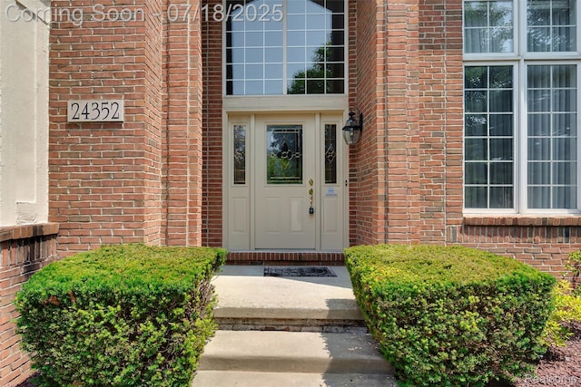 24352 Cavendish Ave W, Novi, MI 48375 - entrance to property with brick siding