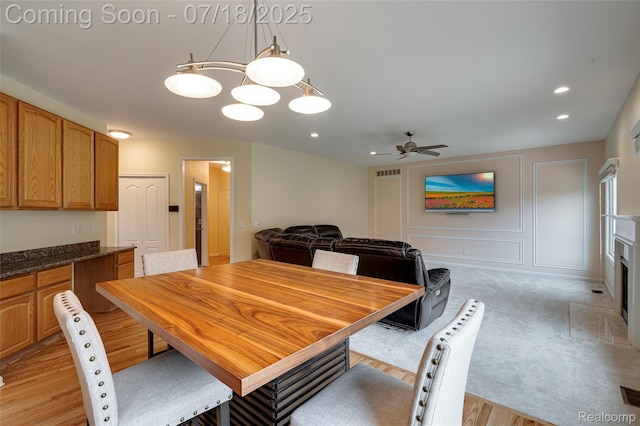 24352 Cavendish Ave W, Novi, MI 48375 - dining space with a ceiling fan and recessed lighting