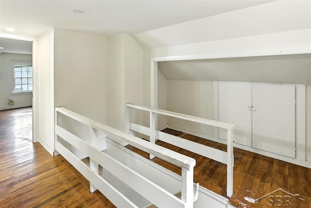 3704 Concord St, Midland, MI 48642 - hall featuring wood finished floors and vaulted ceiling