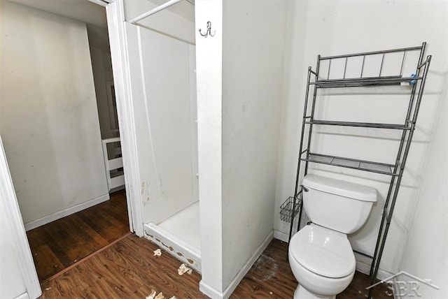 3704 Concord St, Midland, MI 48642 - bathroom featuring a shower stall and wood finished floors
