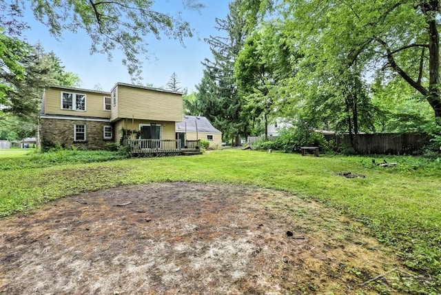 3704 Concord St, Midland, MI 48642 - view of yard featuring a wooden deck