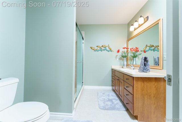 10827 Sparkling Waters Ct, South Lyon, MI 48178 - bathroom with vanity, tile patterned flooring, and a stall shower