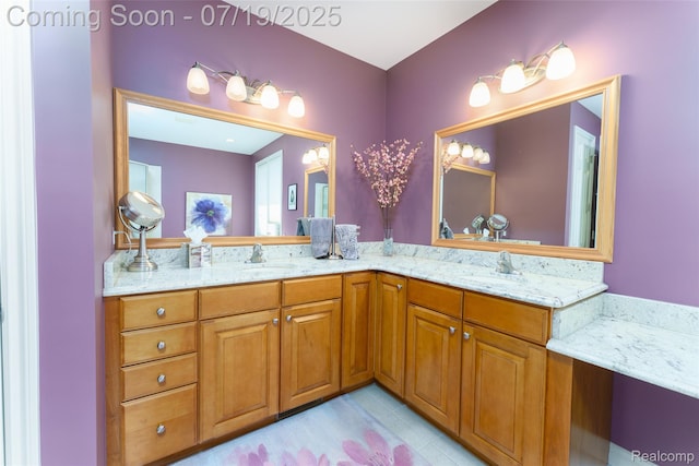 10827 Sparkling Waters Ct, South Lyon, MI 48178 - full bathroom with double vanity and tile patterned flooring